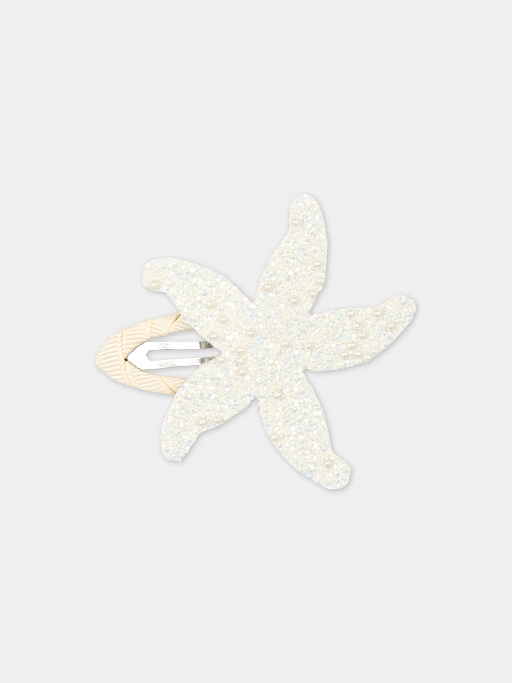 White hair clip for girl with starfish